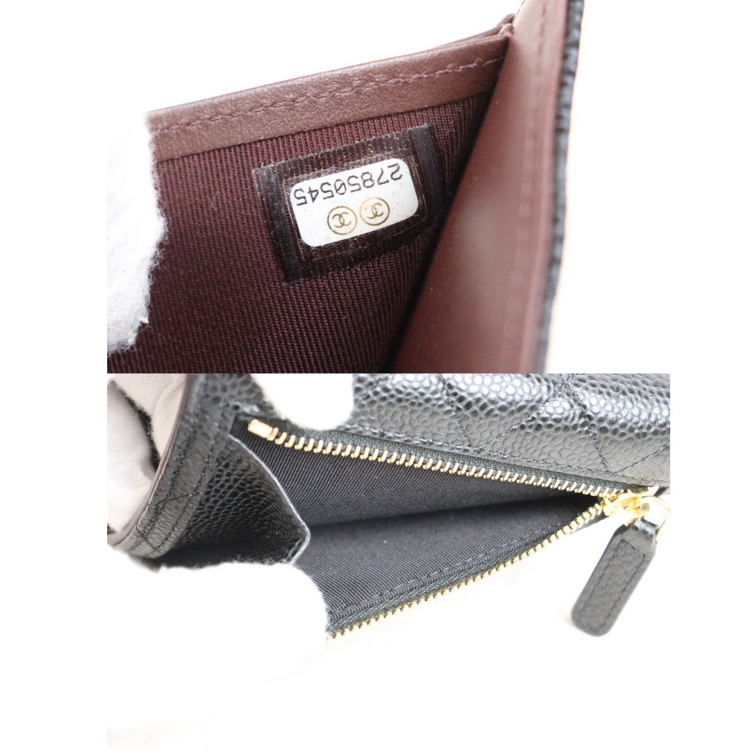 Rank S｜Chanel Caviar Skin Black Wallet｜23112704 – BRAND GET