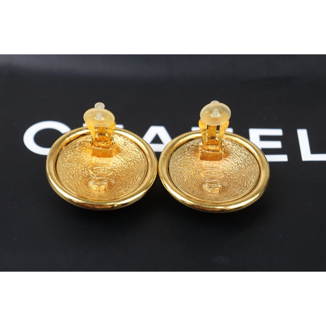 Very Good ( Rank A) ｜CHANEL Coco Mark Gold 24 Plated Earrings ｜Y24080205