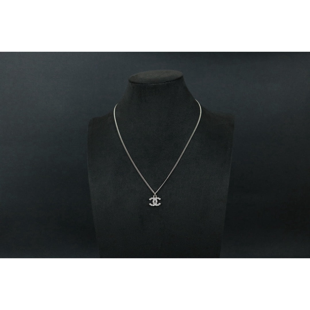 Include Authentic Detective Certificate of Authenticity｜Very Good ( Rank A) ｜ CHANEL C11V Coco Mark  Rhinestone Choker  Necklace｜S26062508