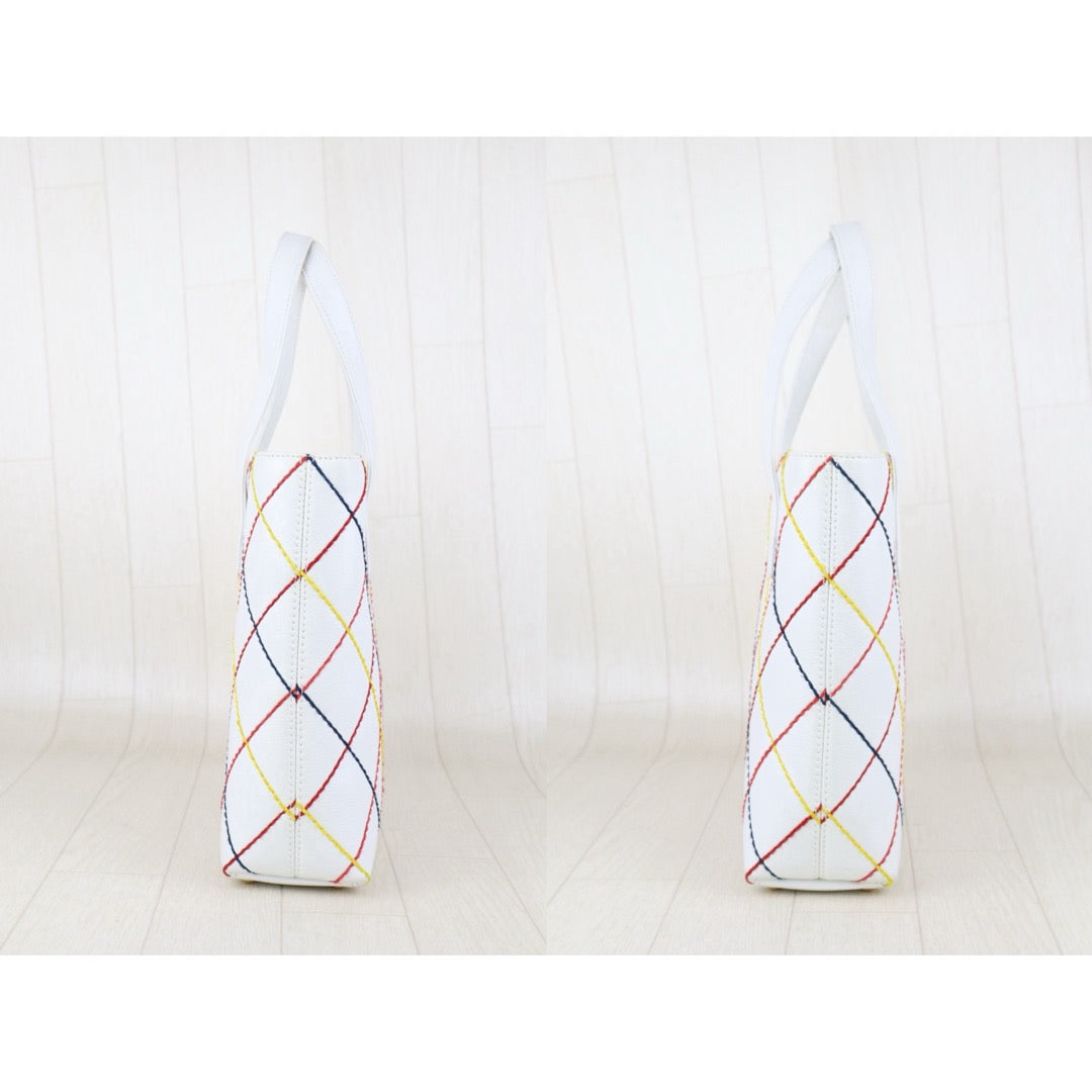 Good ( Rank AB)｜Full Set CHANEL Calf Leather Wild Ditch Hand Bag White Made In 2003～2004Year｜H25090813