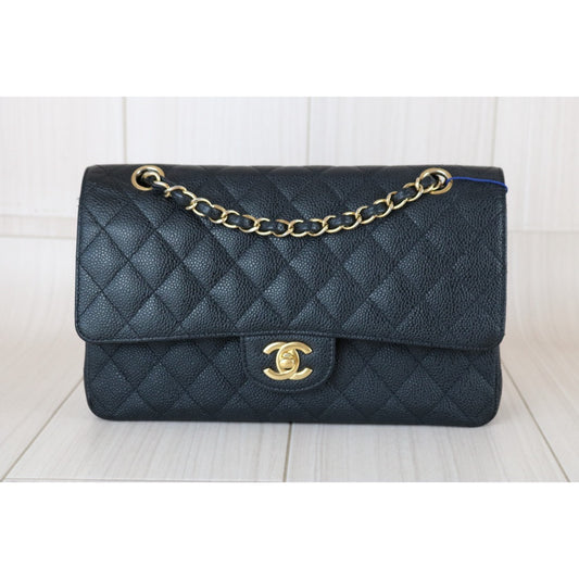 Very Good ( Rank A)｜ CHANEL Caviar Skin Matrasse Double Flap 25 Shoulder Bag Black Made In 2012Year  ｜S25112902