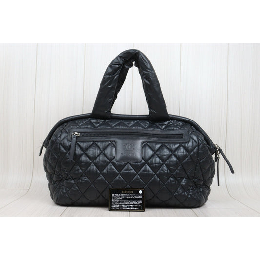 Good ( Rank AB)｜ CHANEL COCOON Down Tote Hand Bag  Black Made in 2010-2011Year ｜25102106