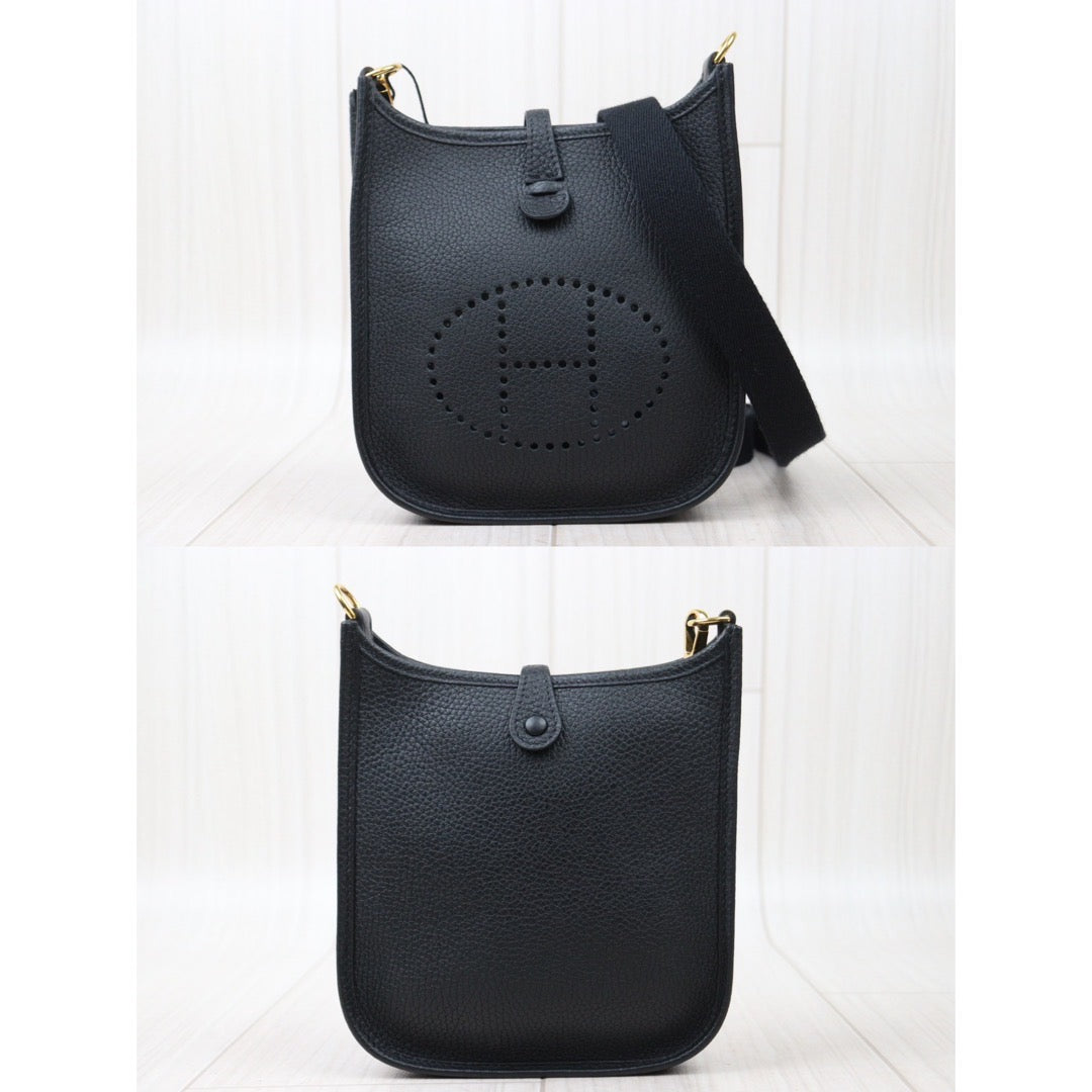 Very Good ( Rank A)｜ HERMES Mini Evelyn 16 Shoulder Bag  Z Stamp Black Gold Hardware｜S24052203