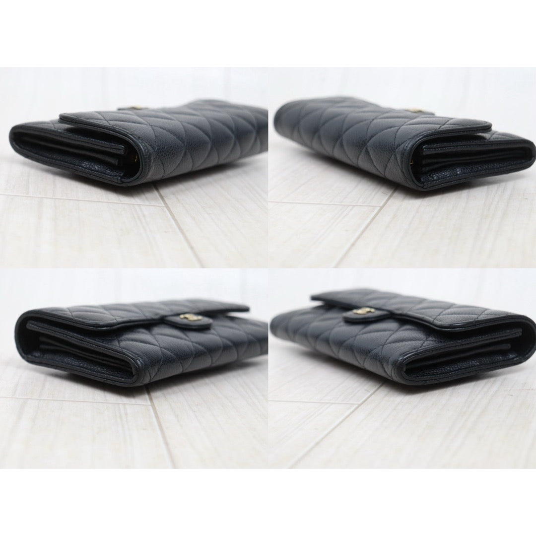 Good ( Rank AB) ｜CHANEL Caviar Skin Black Long Wallet Made In 2019-2020Year｜25112107