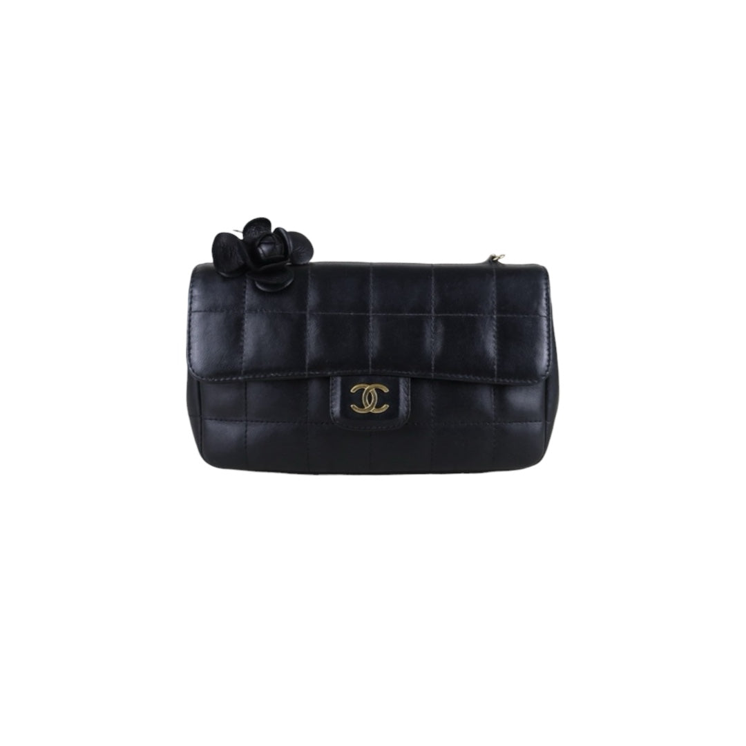 Very Good ( Rank A)｜ CHANEL Camellia Lambskin CF20 Chain Shoulder Bag Black  Made in 2003-2004Year｜S25121516