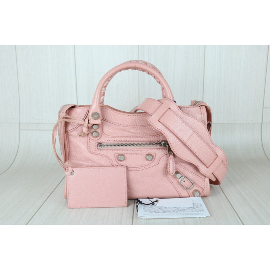 Very Good ( Rank A)｜Balenciaga Calf Leather Neo Mini Classic City Pink HandBag Shoulder Bag ｜W25102312