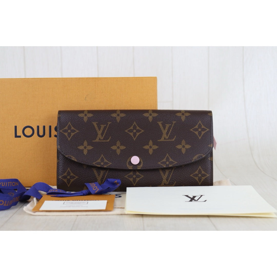 Include Entrupy Certificate of Authenticity｜Very Good ( Rank A)｜ Louis Vuitton Monogram Emilie Long Wallet ｜S26062205