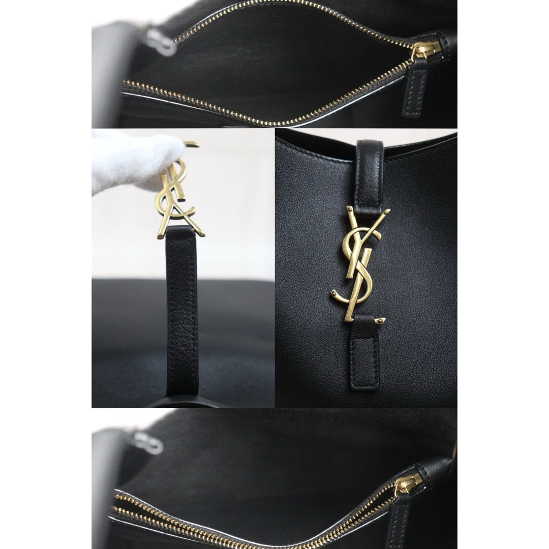 Include Entrupy Certificate of Authenticity｜Very Good ( Rank A)｜  Saint Laurent YSL Calf LeatherHobo Shoulder Bag Black ｜26070908