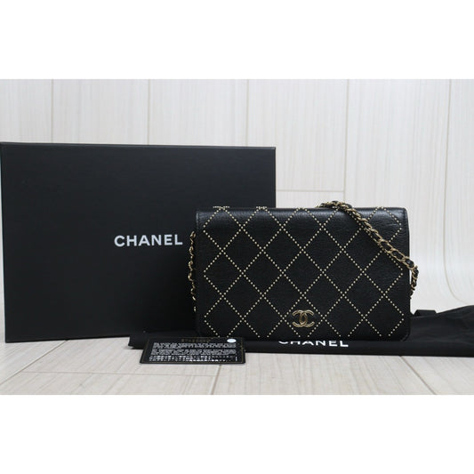 Include Entrupy Certificate of Authenticity｜Very Good ( Rank A)｜CHANEL Caviar Skin WOC 19 Chain Bag Black Made In 2019Year｜S26080606