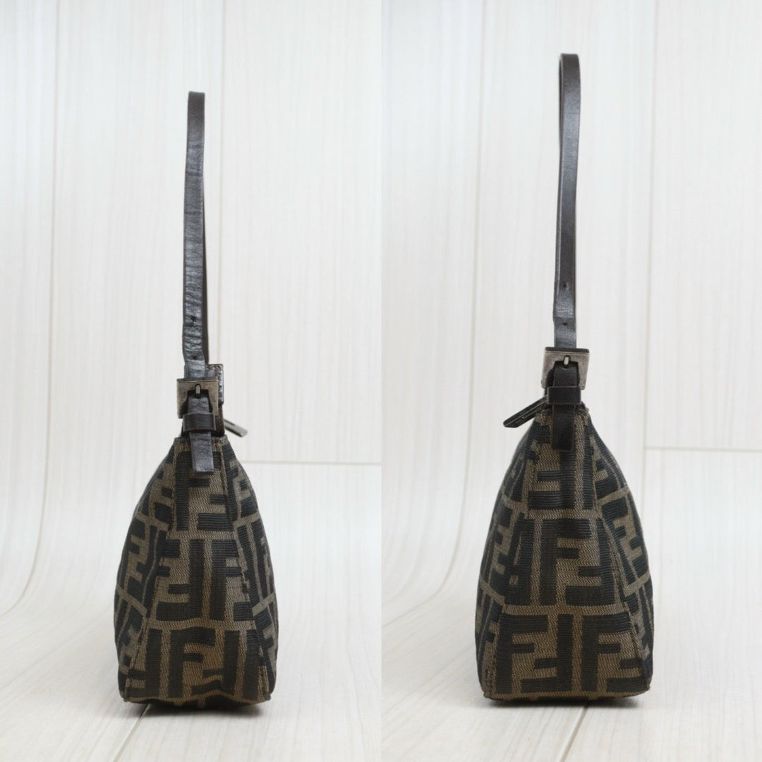 Include Entrupy Certificate of Authenticity｜Good ( Rank AB)｜ FENDI Zucca Mamma Gunmetal Hardware Shoulder Bag｜26091805