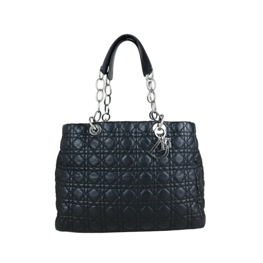 Include Entrupy Certificate of Authenticity｜Good ( Rank AB)｜  Dior Lamb Skin Large Lady Dior Tote Bag Black ｜S26053001