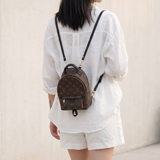 Include Entrupy Certificate of Authenticity｜Good ( Rank AB)｜  Louis Vuitton Monogram Coated Canvas Mini Palm Springs Backpack｜X26052602