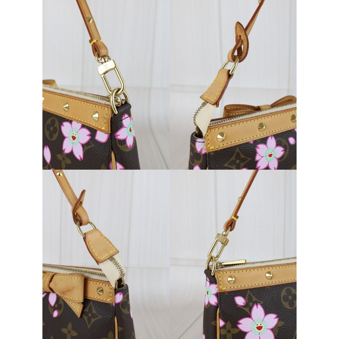 Include Entrupy Certificate of Authenticity｜Very Good ( Rank A) ｜  Louis Vuitton Takashi Murakam Sakura Monogram  Pochette Accessoires Limited edition｜S26031505