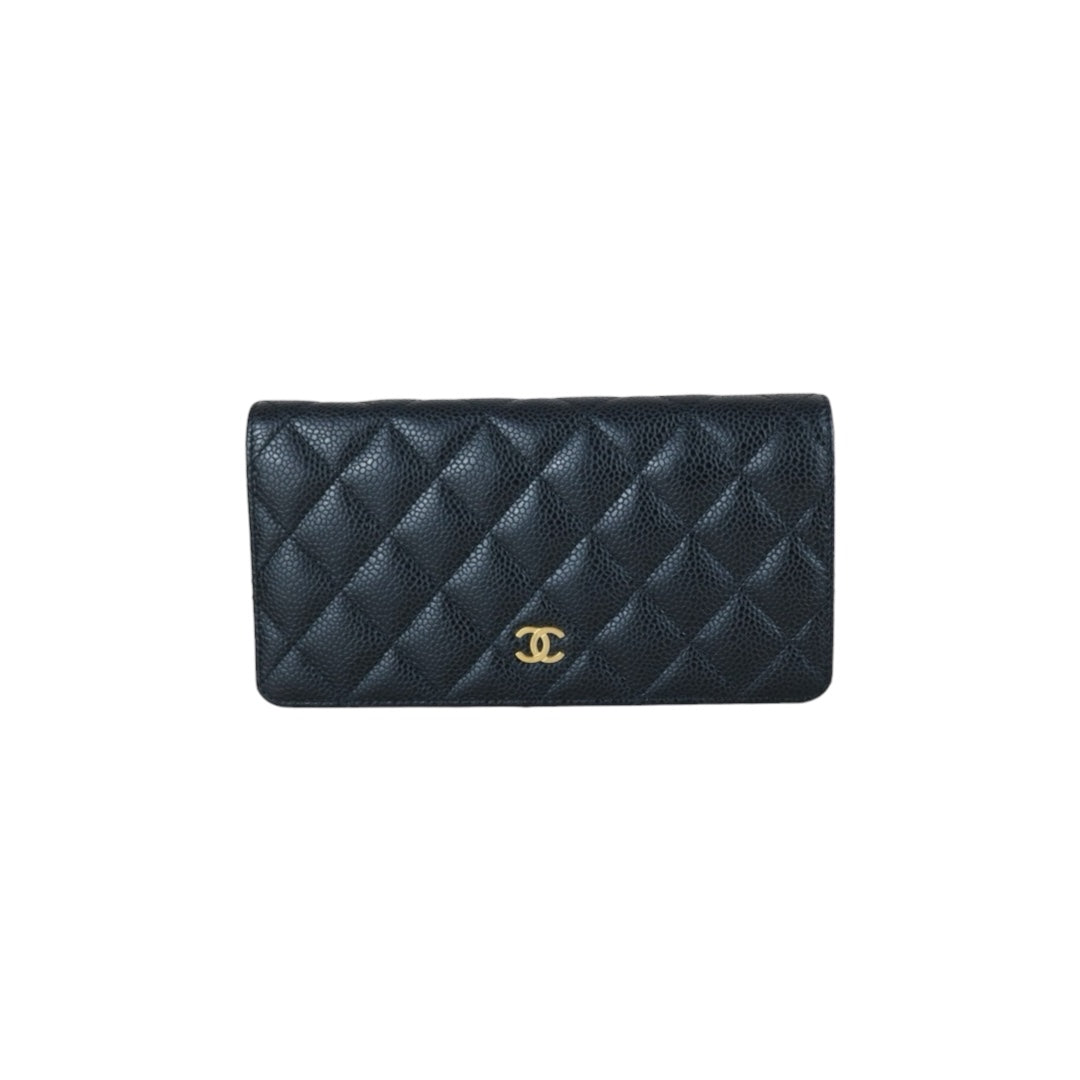 Very Good ( Rank A) ｜CHANEL Caviar Skin Black Long Wallet Made In 2014Year｜X25062320
