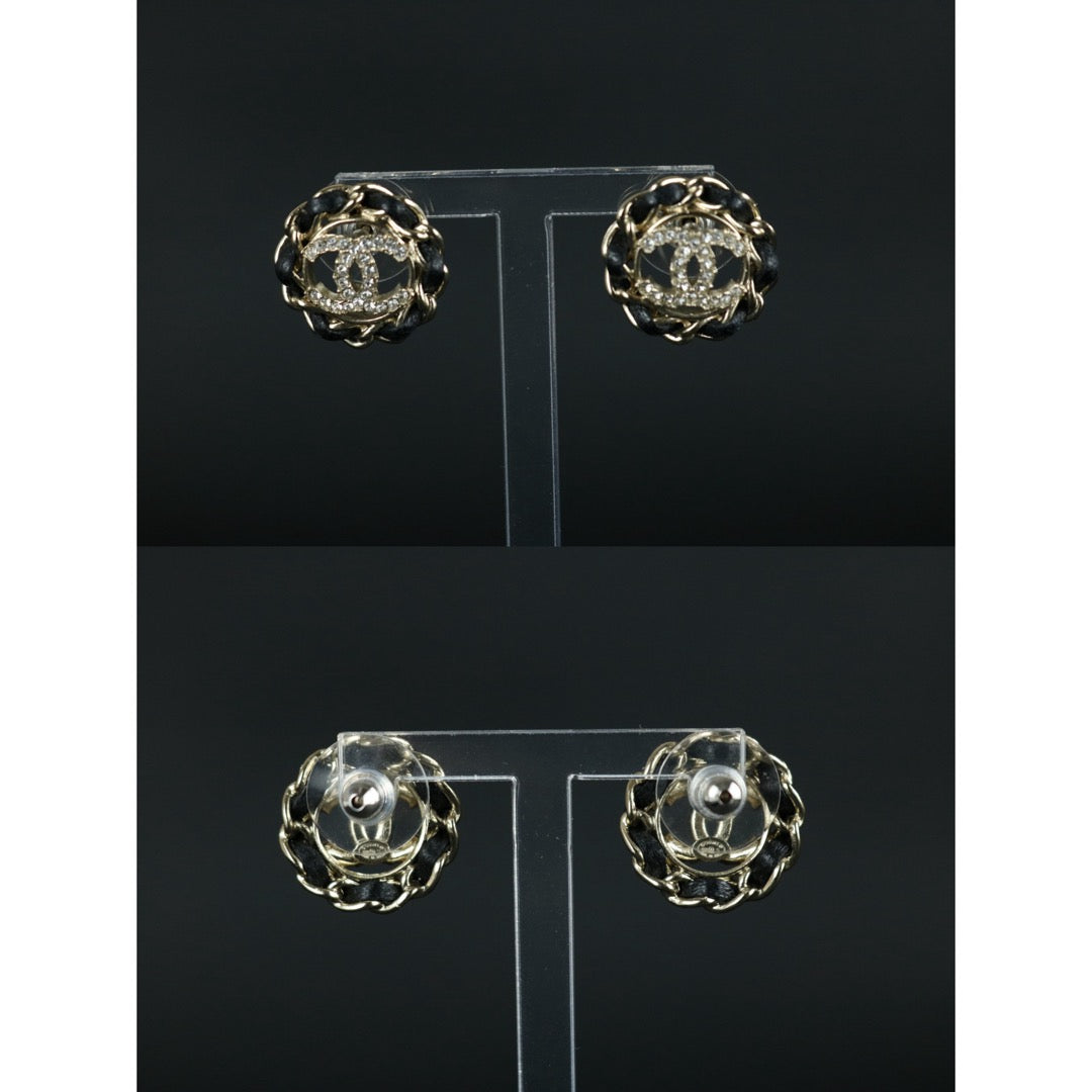 Excellent（Rank SA）｜ CHANEL B22S Coco Mark Matrasse Chain Rhinestone Earrings Made In 2022Year｜S25121108