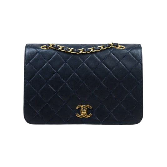 Good ( Rank AB)｜ CHANEL Matrasse Lamb Skin Chain Bag Blue Made in 1986-1988 Year｜P24120208