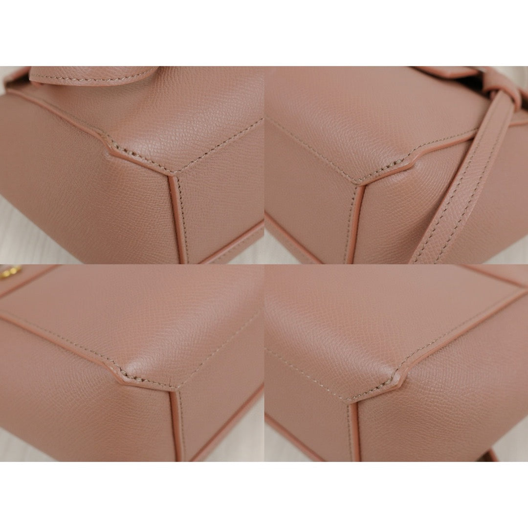 Very Good ( Rank A)｜CELINE Leather Calf Belt Nano Handbag Shoulder Bag Desert Rose｜S25042811