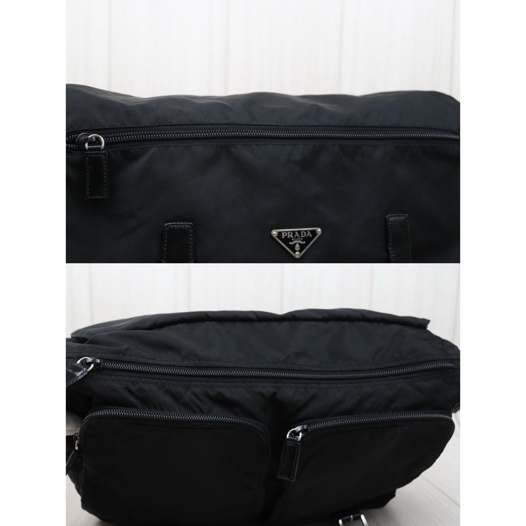 Good ( Rank AB) ｜Prada  Nylon ShoulderBag Black Silver Hardware｜25062306