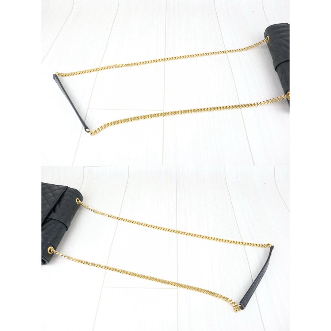 Good ( Rank AB) ｜  Saint Laurent YSL Envelope Shoulder Bag Black｜J25060501