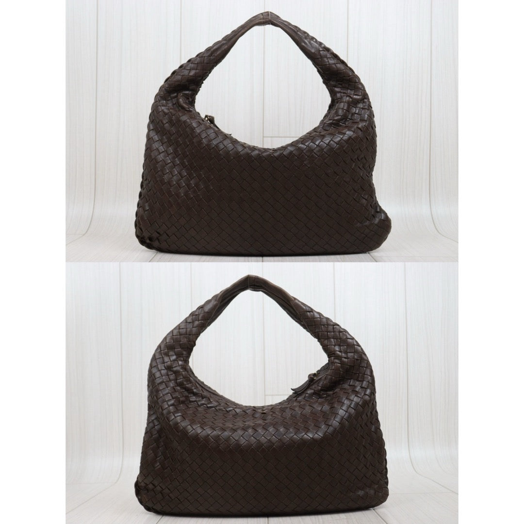 Good ( Rank AB)｜ Bottega Veneta Lamb Skin Braid Shoulder Bag Brown｜W25121609