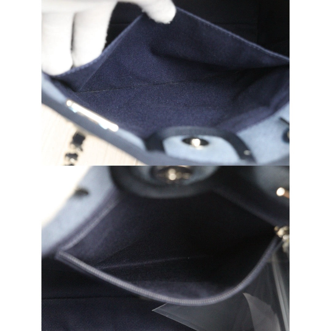 Good ( Rank AB)｜ CHANEL Deauville PM Canvas Chain Tote Bag Blue Made In 2012Year｜V25111001