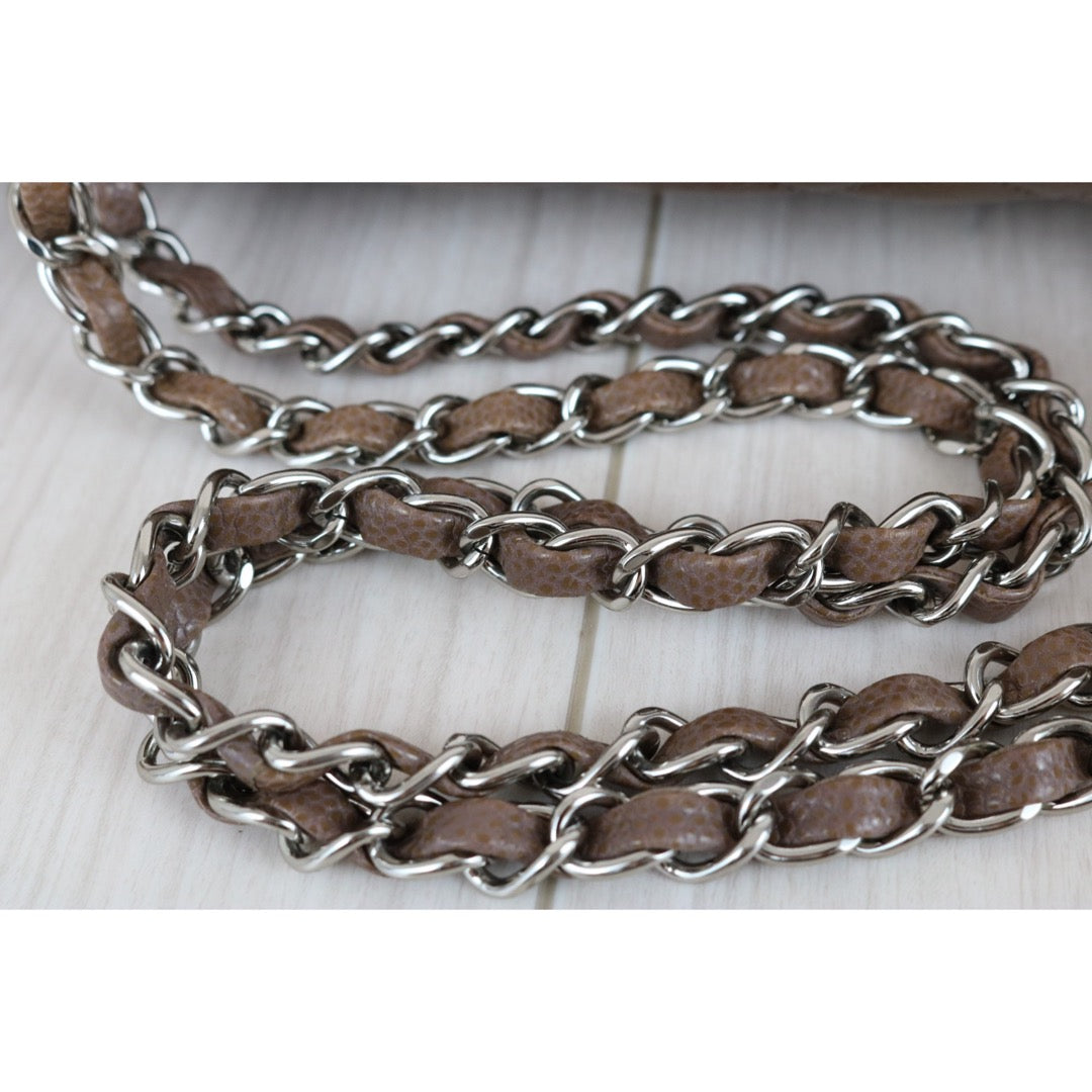 Include Entrupy Certificate of Authenticity｜Very Good ( Rank A)｜CHANEL Caviar Skin Matrasse Chain Double Flap 25 Shoulder Bag Brown Made In 2010~2011Year  ｜S26030802