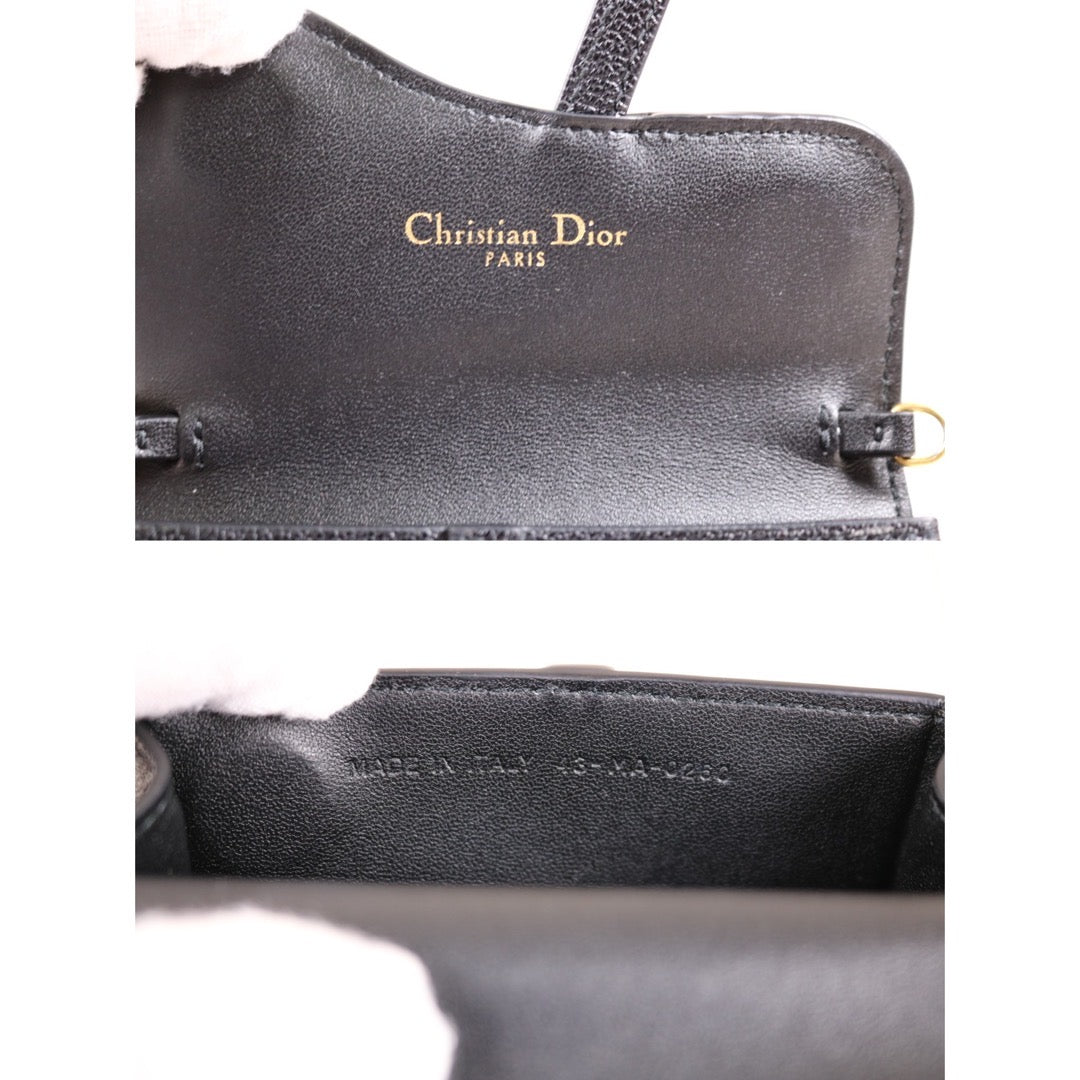 Very Good ( Rank A) ｜ Dior Punk Calf Skin  Card Case Black ｜S24030413