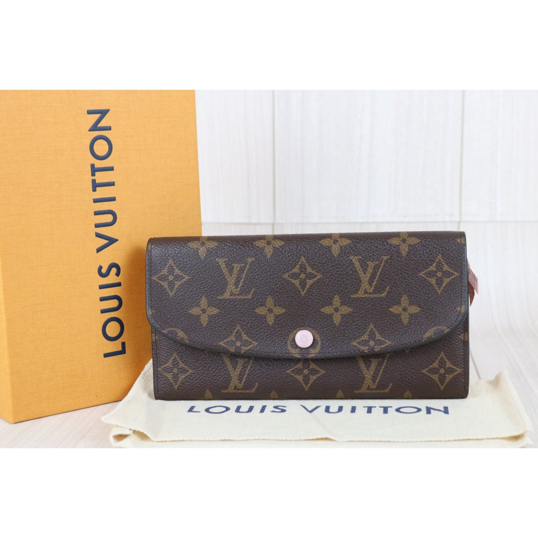 Include Entrupy Certificate of Authenticity｜Very Good ( Rank A)｜Full Set Louis Vuitton Monogram Emilie Long Wallet ｜S26051103
