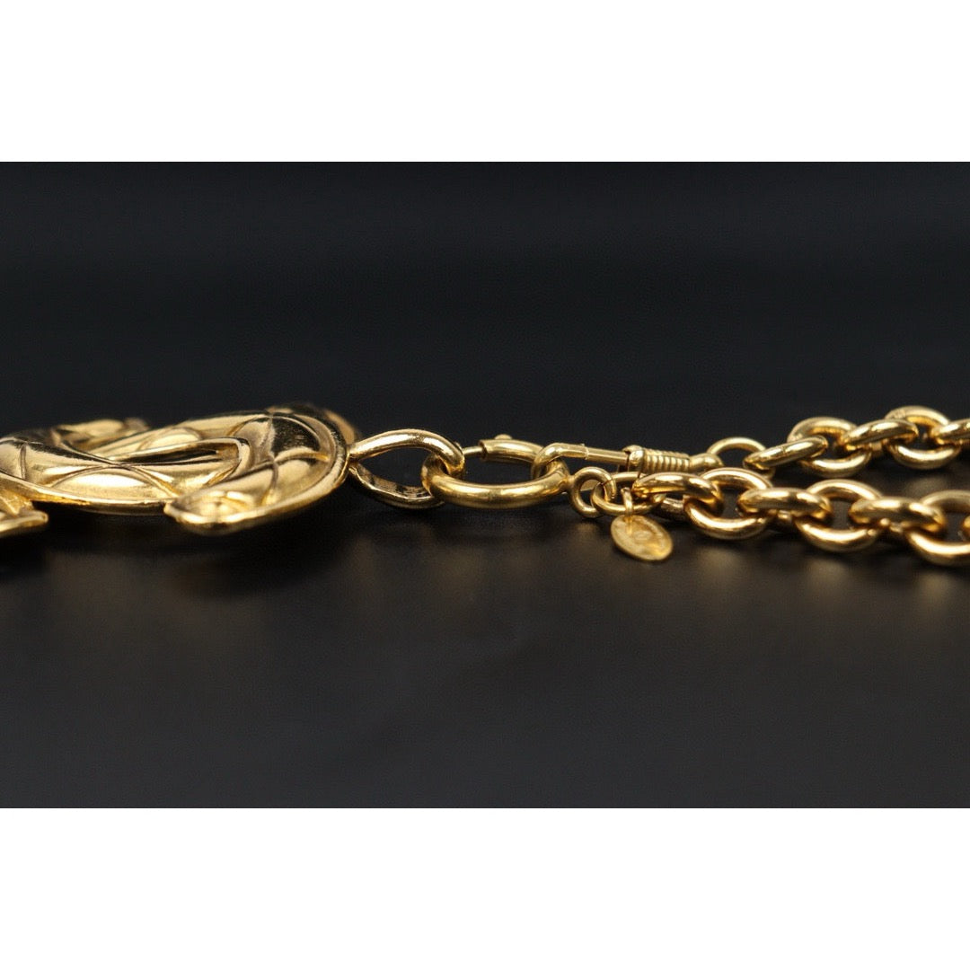 Very Good ( Rank A) ｜ CHANEL Coco Mark 24K Gold Plated Necklace｜24112104