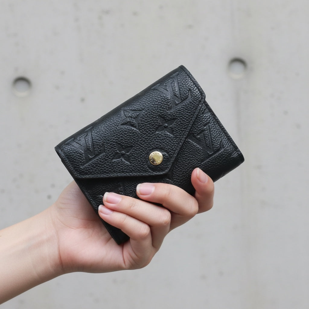 Include Entrupy Certificate of Authenticity｜Very Good ( Rank A)｜Louis Vuitton Monogram Empreinte Black Wallet IC Chips Model｜26062916