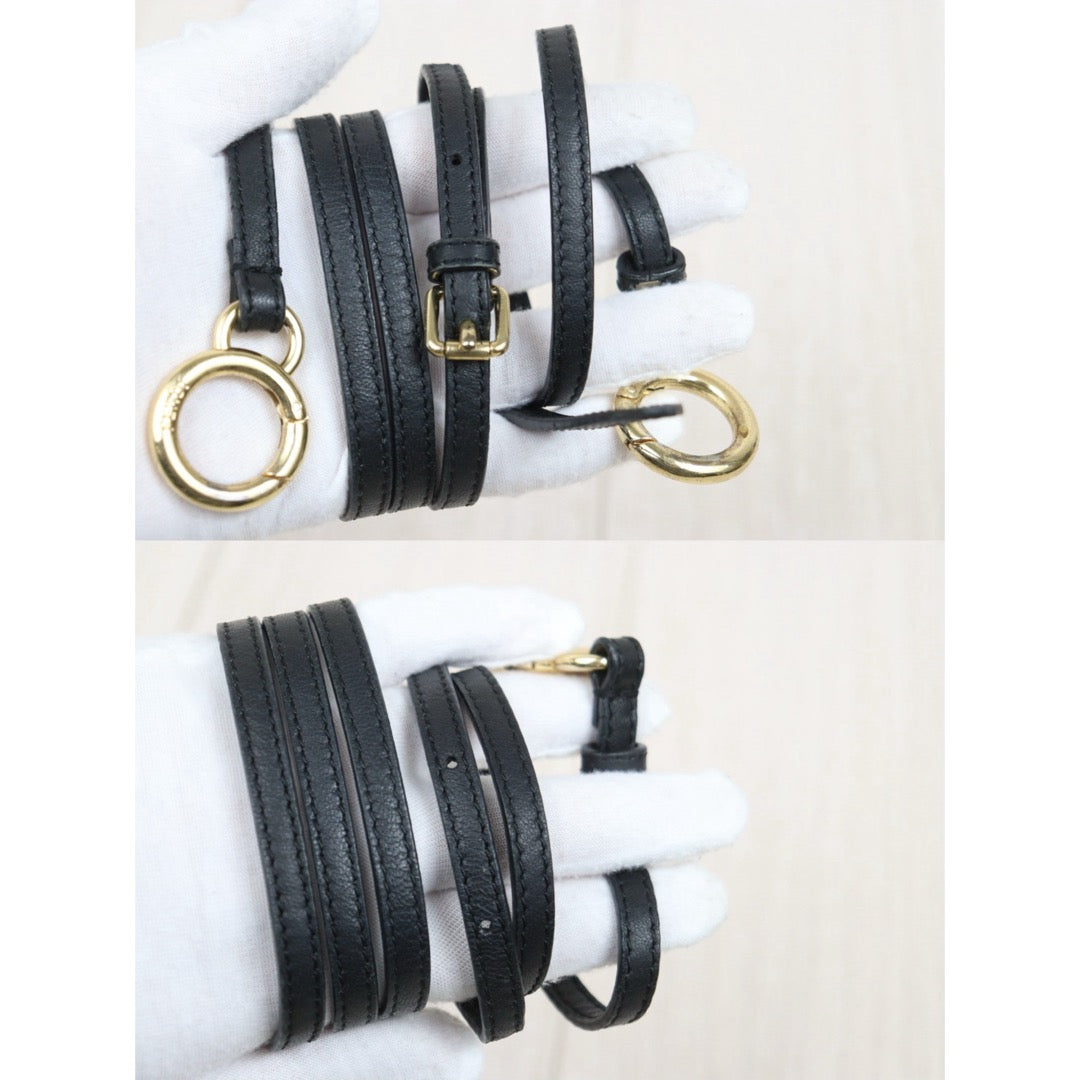 Good ( Rank AB)｜ FENDI Calf Leather Peekaboo iconic mini Handbag With Shoulder Bag Black｜S26030906