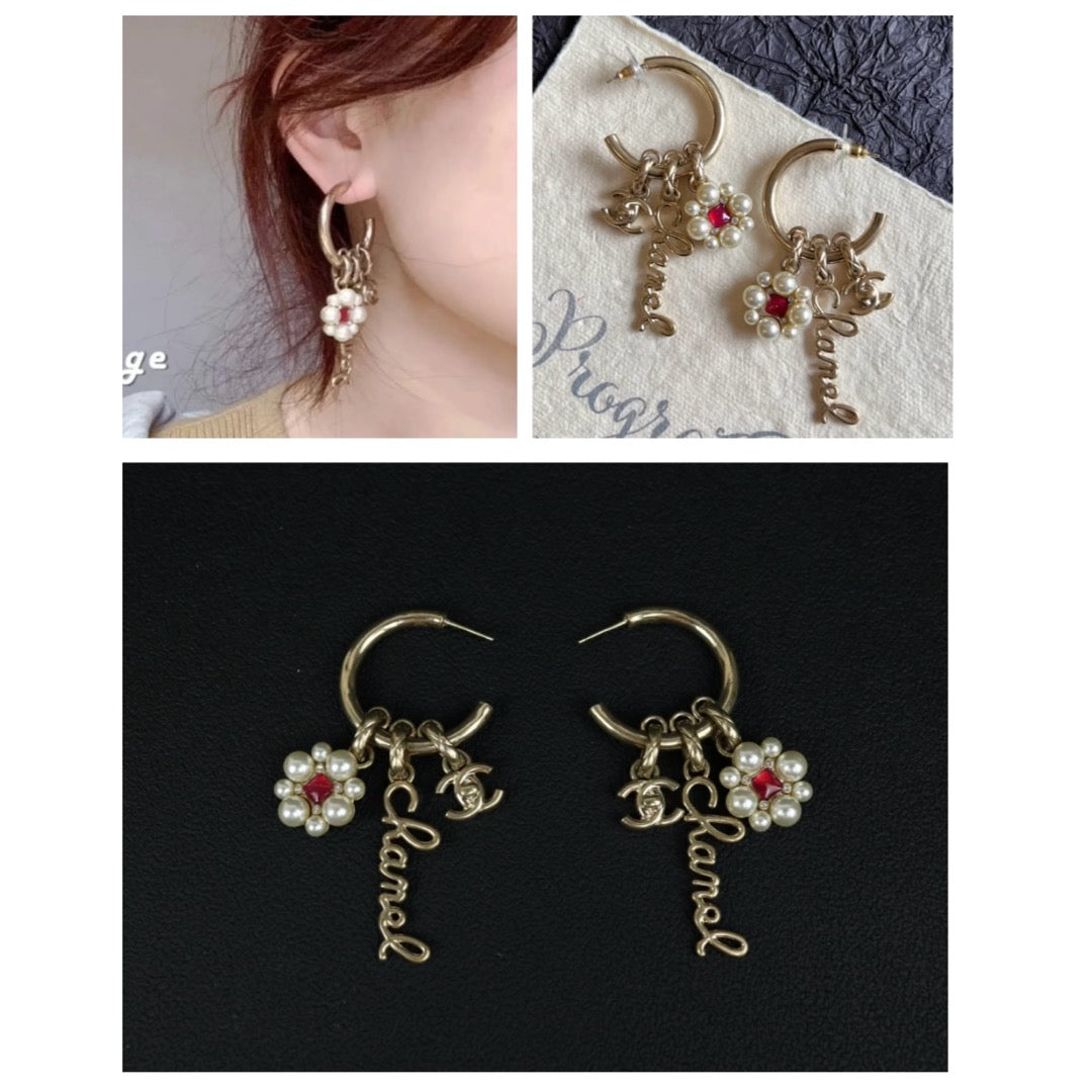 Excellent（Rank SA）｜ CHANEL Coco Mark Flowers Pearl Earrings｜X25030105