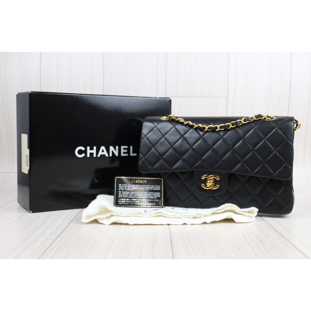 Rank A ｜ CHANEL Matrasse Double Flap 25 Shoulder Bag Black ｜23120715