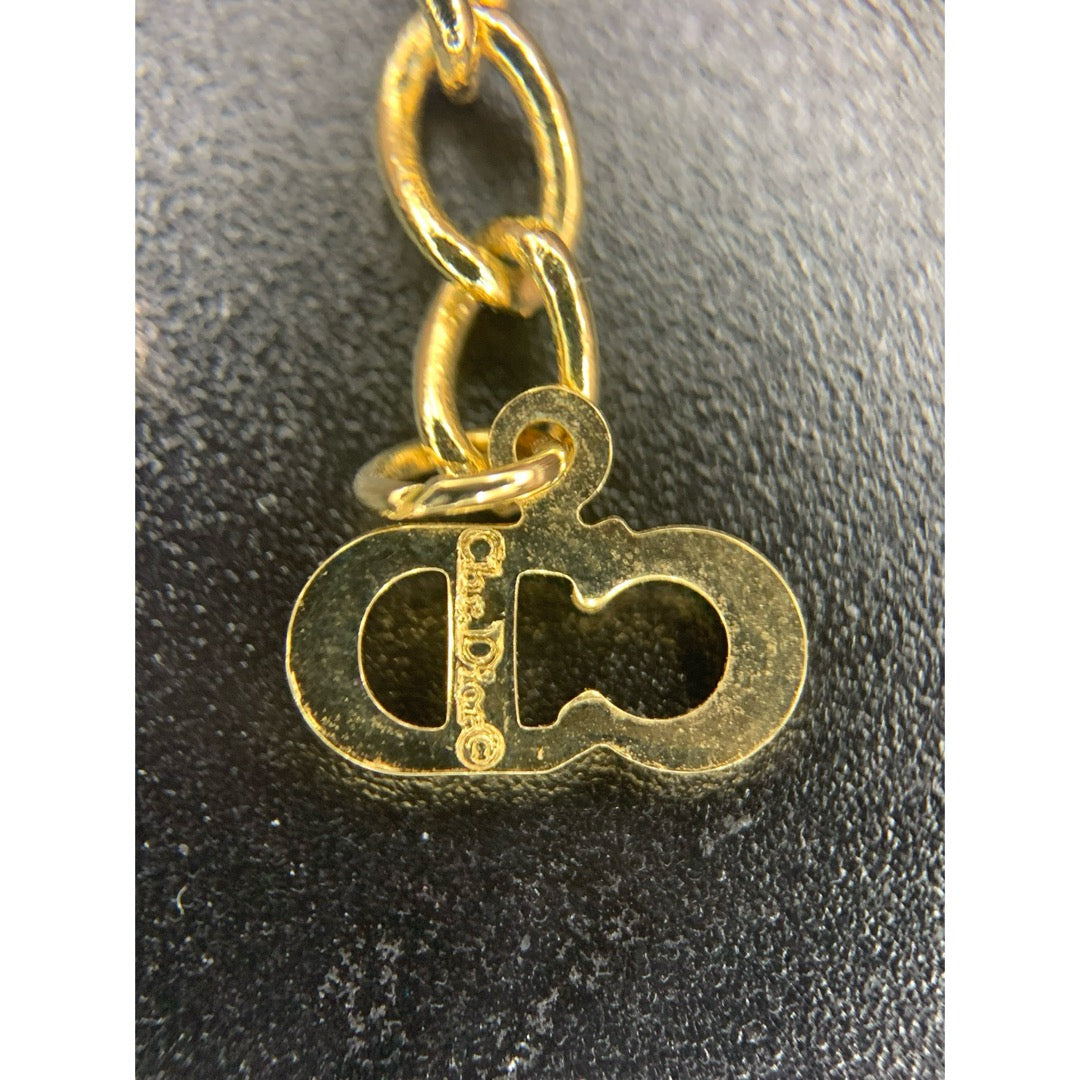 Very Good ( Rank A)｜ Dior CD Rhinestone Necklace Earring Set ｜25122211