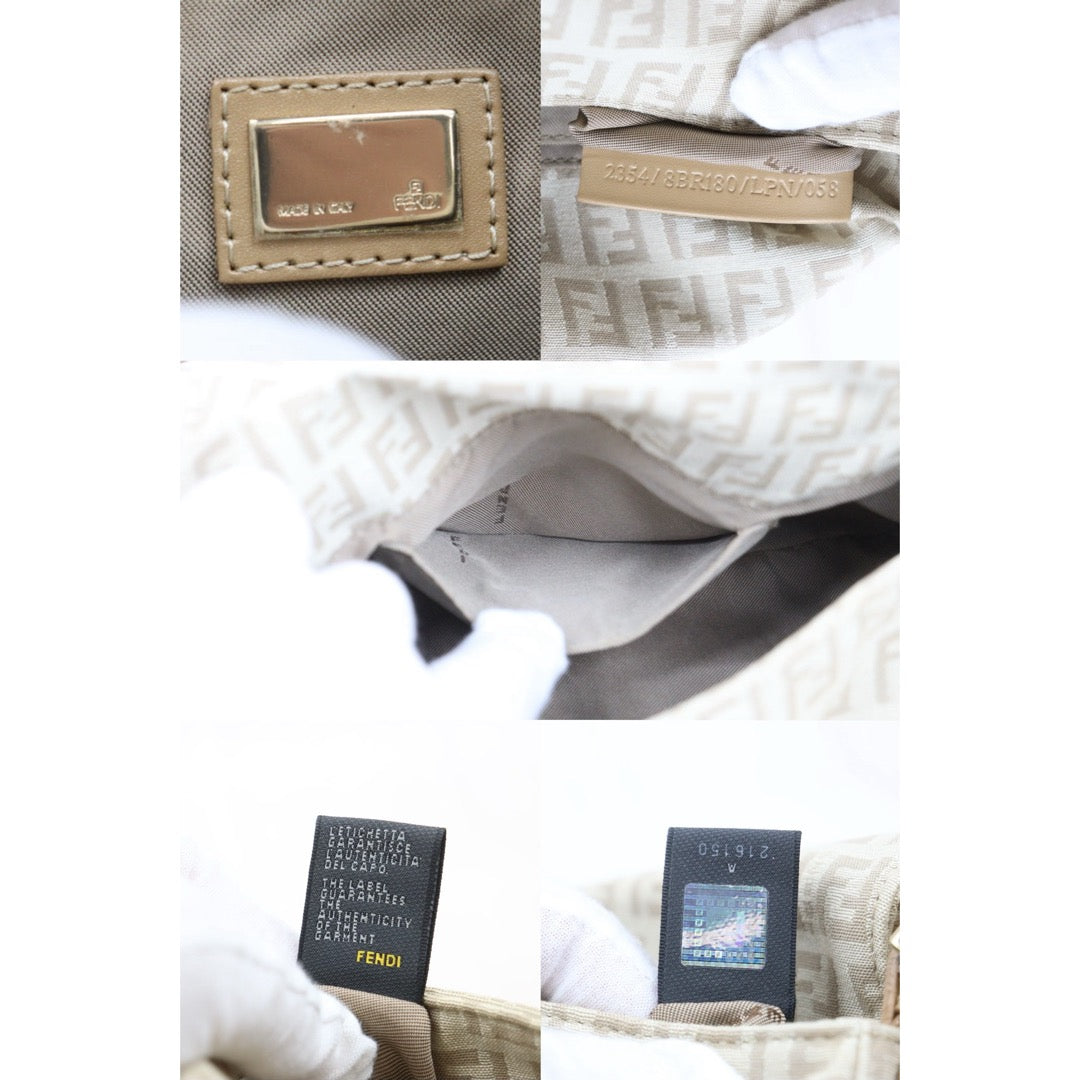 Very Good ( Rank A)｜ FENDI Zucca Mamma Baguette Shoulder Bag  Gold Hardware Beige｜W25121603