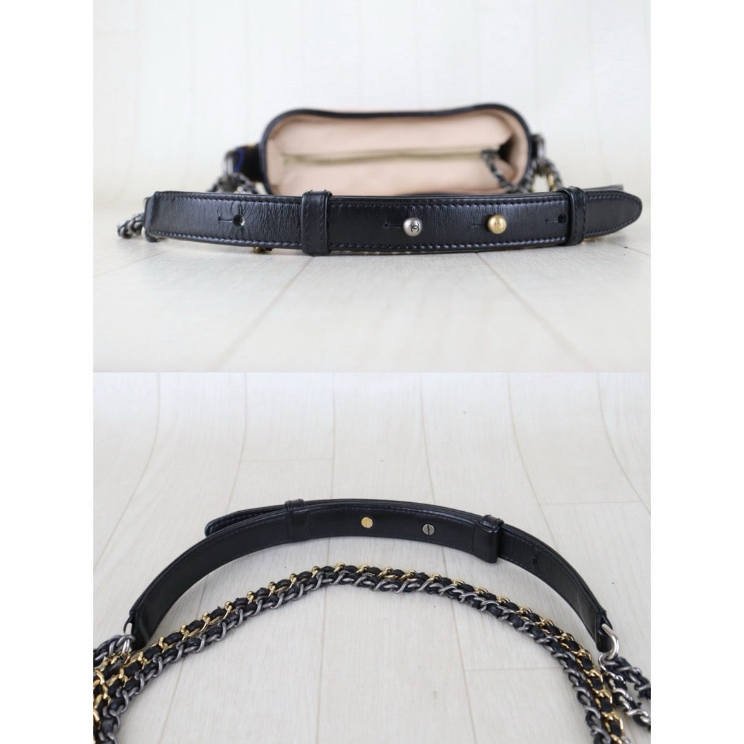 Include Entrupy Certificate of Authenticity｜Good ( Rank AB) ｜CHANEL Gabrielle Aged Calfskin Small Hobo Bag Shoulder Bag Made in 2018-2019 Year｜S26080108