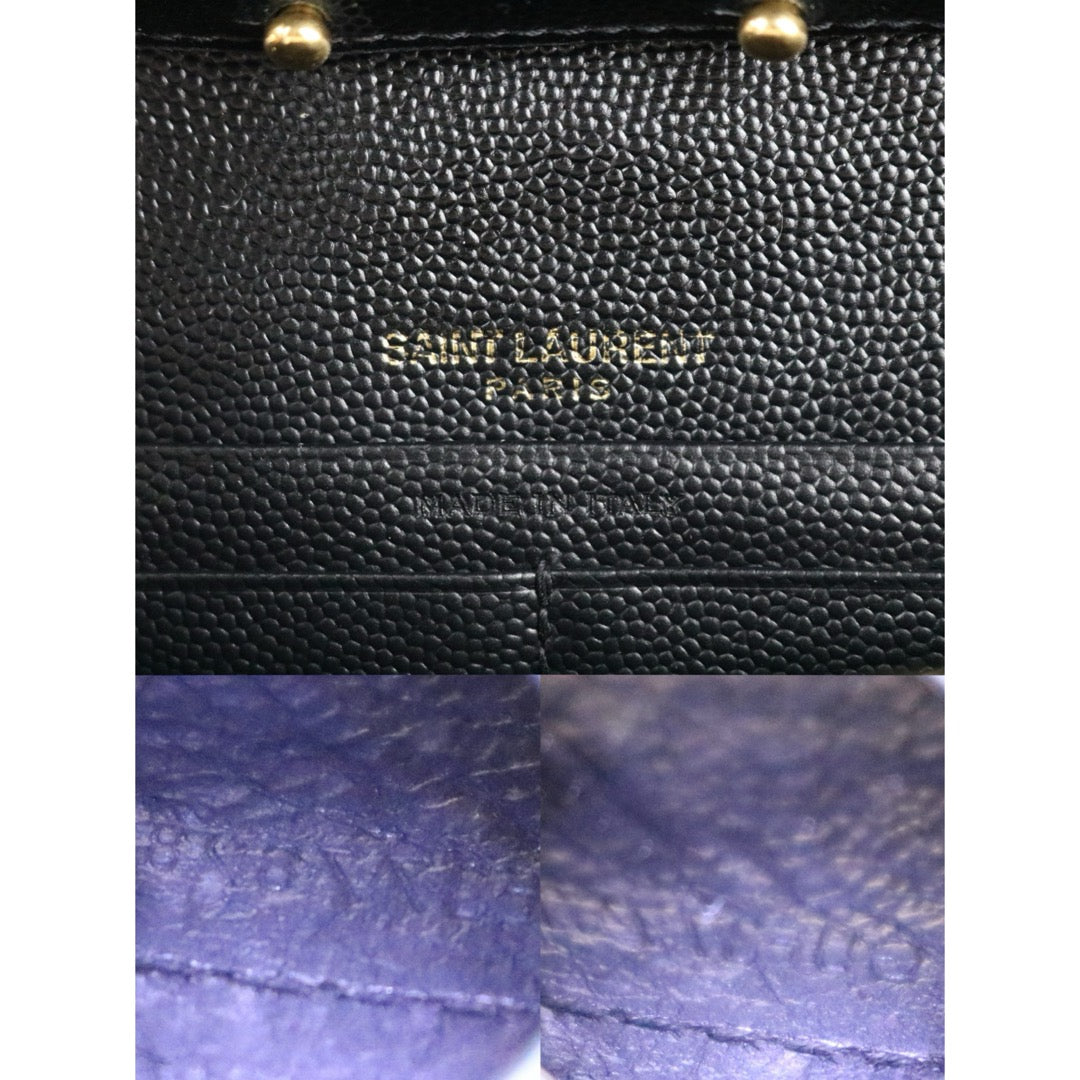 Include Entrupy Certificate of Authenticity｜Very Good ( Rank A)｜  Saint Laurent YSL Caviar Skin Shoulder Bag Black MM｜S26052501
