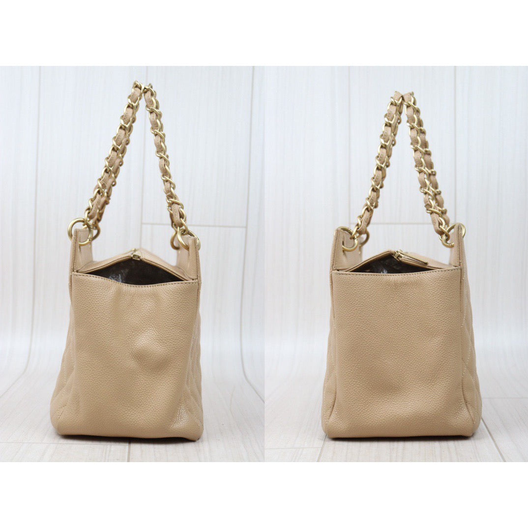 Good ( Rank AB)｜ CHANEL  Caviar Skin PTT Shoulder Bag Beige  Made In 2000-2002Year｜P24061137