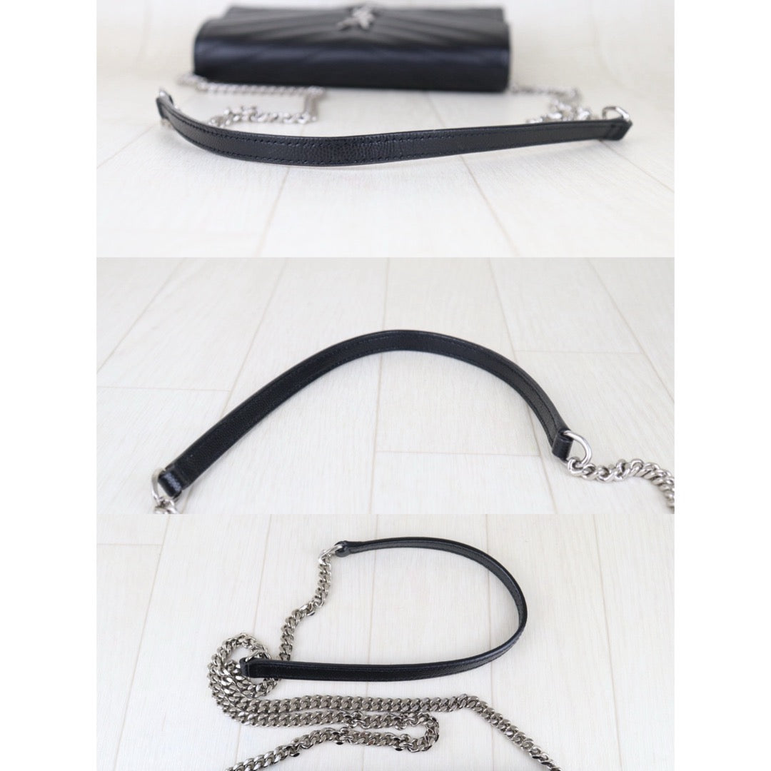 Excellent（Rank SA）｜  Saint Laurent YSL Caviar Skin Calf Leather Wallet Black｜S25092805