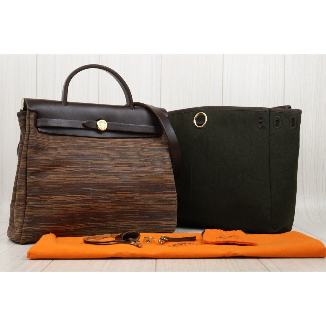 Good ( Rank AB)｜ HERMES Vibrato Leather Herbag PM □H Shoulder Bag  Made In 2004 Year｜25051703