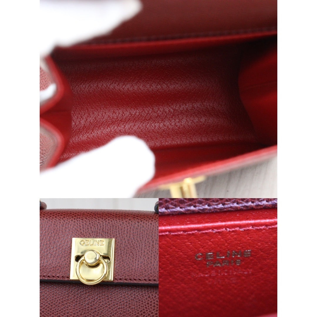 Rank A ｜ CELINE Mini Kelly Handbag Shoulder Bag Red｜23102802