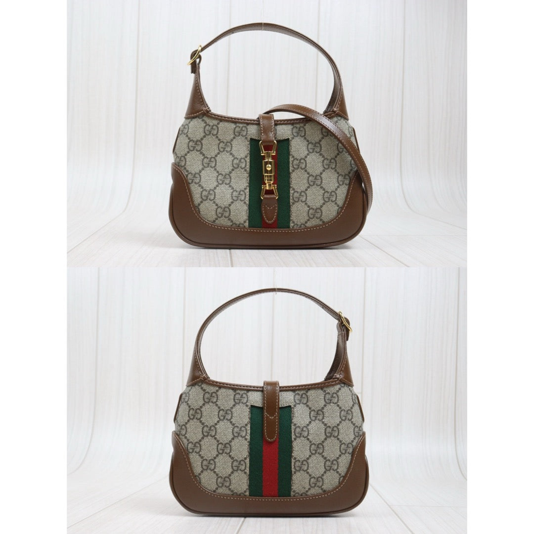 Include Entrupy Certificate of Authenticity｜Very Good ( Rank A) ｜  GUCCI  Monogram Mini Jackie 1961 Handbag With Shoulder Strap｜26101301