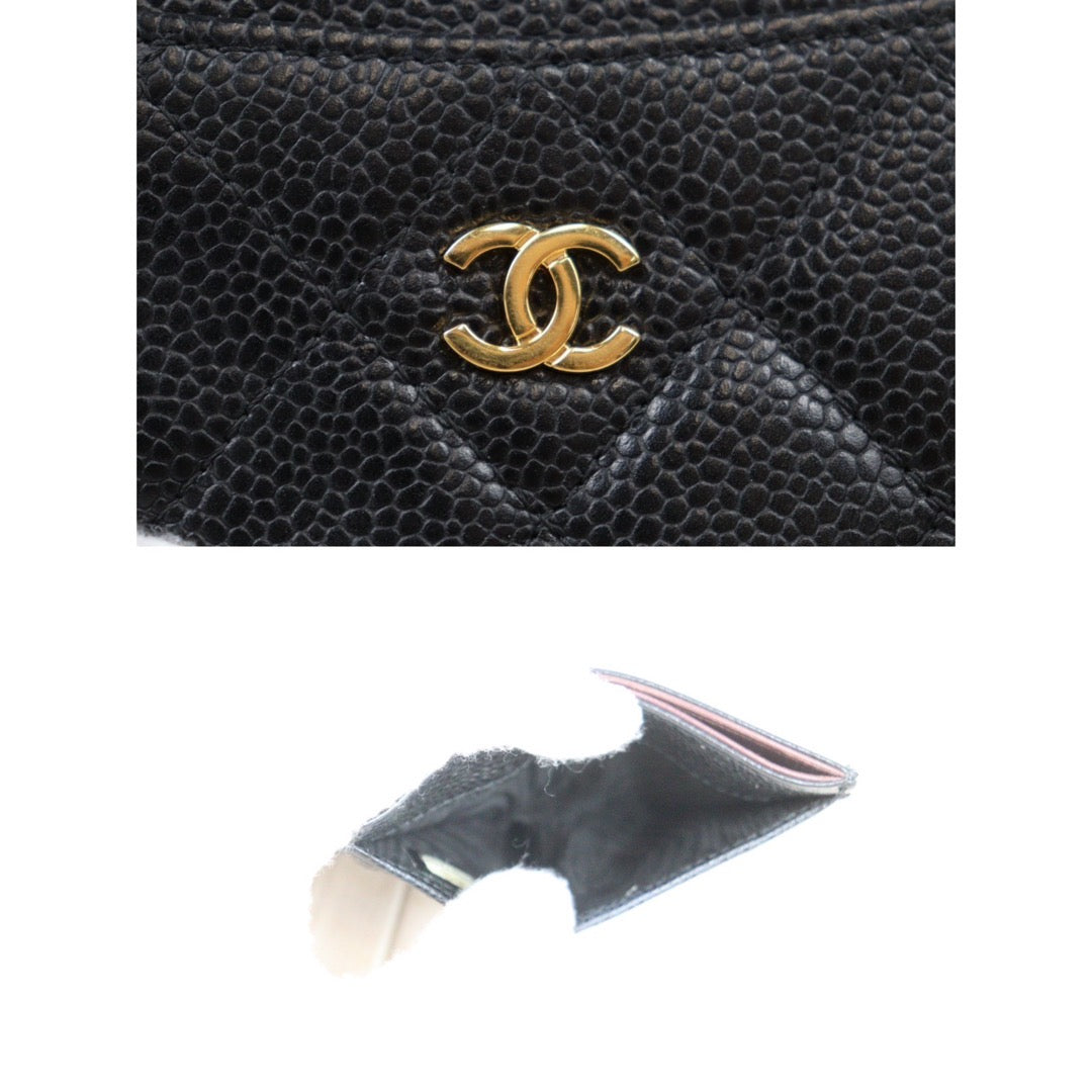 Rank A ｜CHANEL Caviar Skin Card Holder Made In 2017-2018 Year｜S24061733