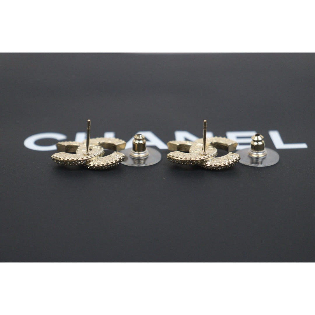 Include Authentic Detective Certificate of Authenticity｜Excellent（Rank SA）｜CHANEL B20V COCO Mark  Rhinestone Earrings Made In 2020Year｜S26050715