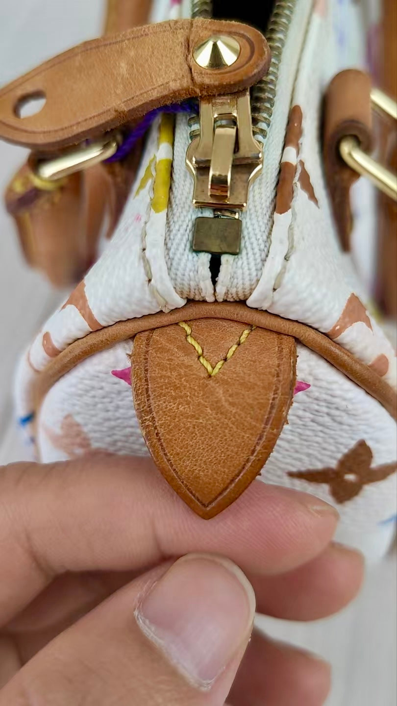 LV Multi Monogram Mini Speedy White Handbag