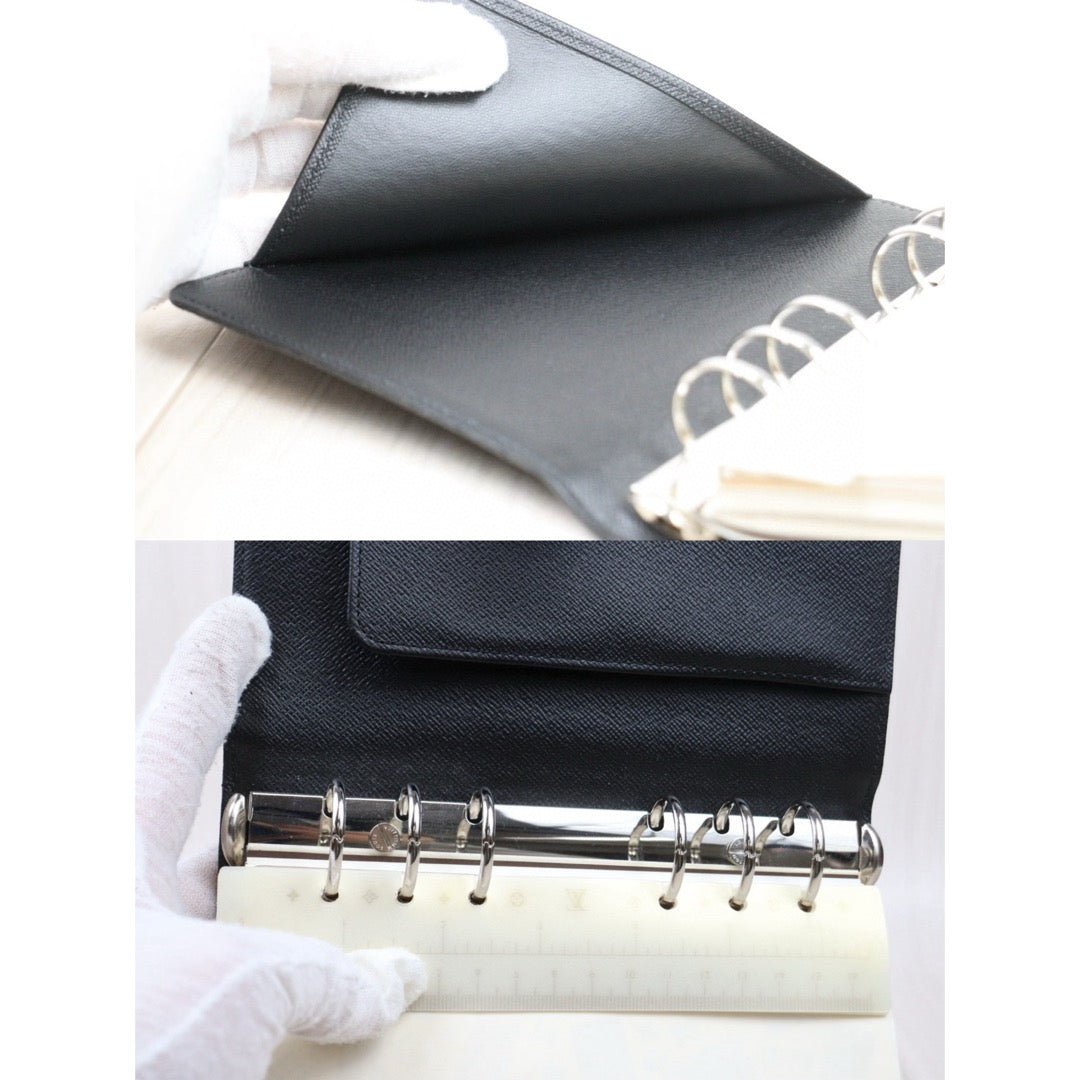 Very Good ( Rank A)｜ LV Monogram Medium Ring Agenda Cover Notebook Cover Black｜Q25021306