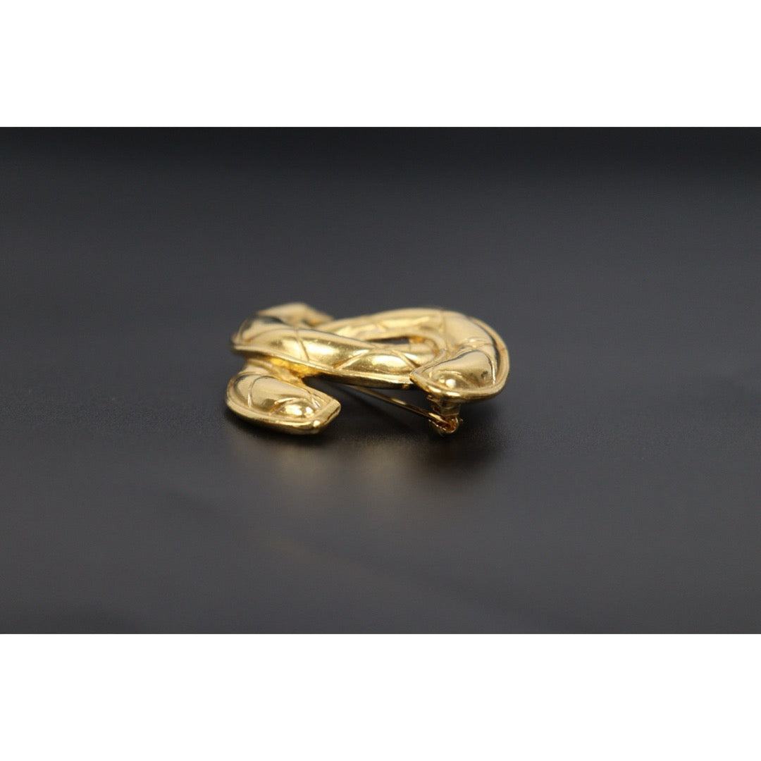 Include Authentic Detective Certificate of Authenticity｜Very Good ( Rank A)｜ CHANEL Vintage Coco Mark 24K Golden Brooch ｜Y26040605