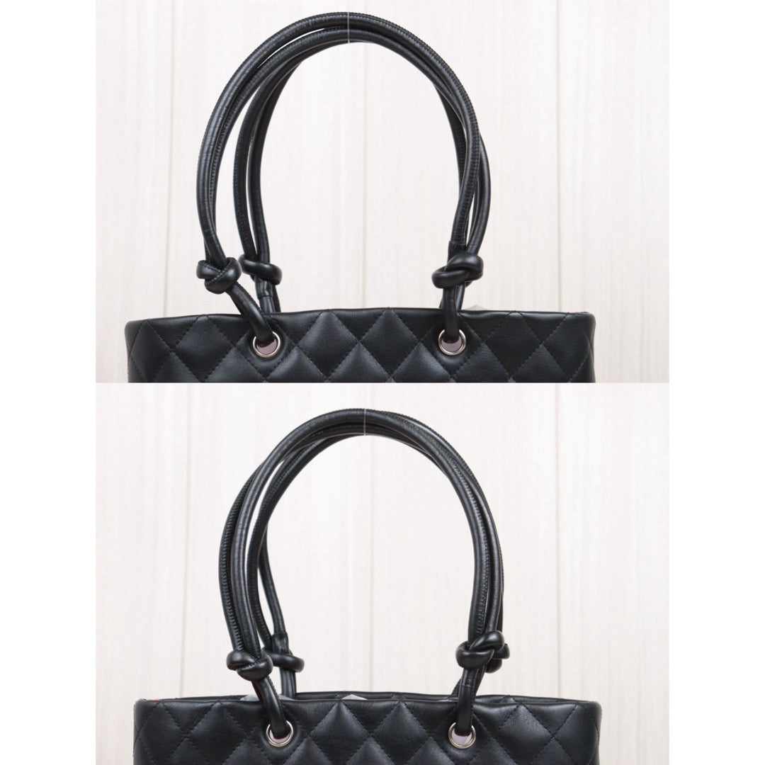 Very Good ( Rank A)｜ CHANEL Cambon Line Calf Leather So Black Tote Bag MM Made In 2004-2005Year｜25090207