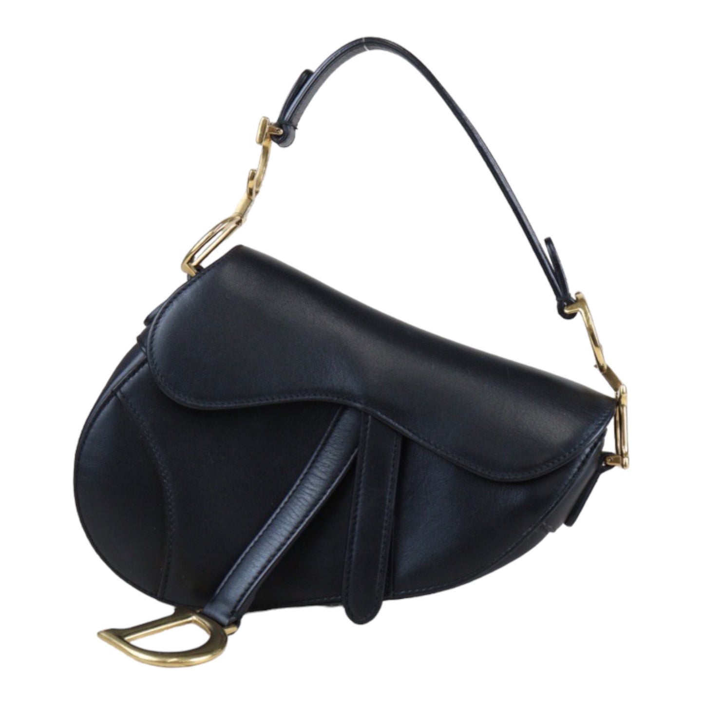 Rank A ｜Dior Smooth Calfskin Mini Saddle Bag Black ｜23080307