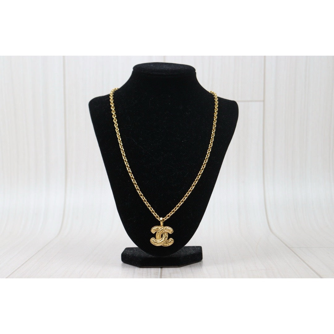 Very Good ( Rank A) ｜ CHANEL Coco Mark 24K Gold Plated Necklace｜W24120914
